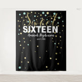 zoete 16 verjaardag Foto Booth backdrop banner Wandkleed (Voorkant)