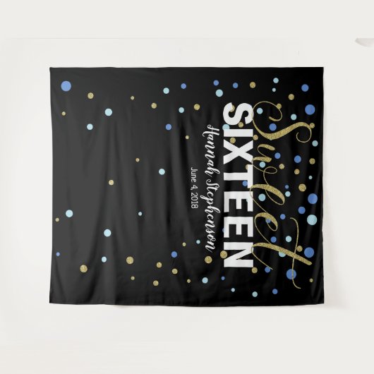 zoete 16 verjaardag Foto Booth backdrop banner Wandkleed (Voorkant (horizontaal))