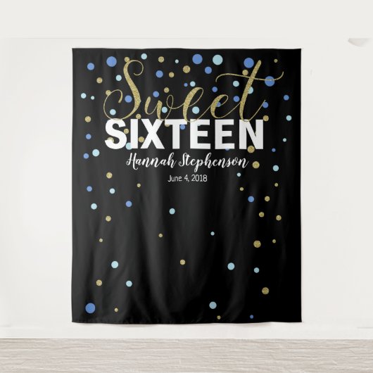 zoete 16 verjaardag Foto Booth backdrop banner Wandkleed (Voorkant)