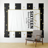 zoete 16 verjaardag Foto Booth backdrop banner Wandkleed (In Situ (horizontaal))