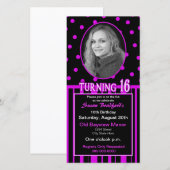 Zoete 16 Verjaardag Foto Kaart Uitnodiging (Voorkant / Achterkant)