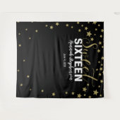 zoete 16 verjaardag glitters achtergrond banner wandkleed (Voorkant (horizontaal))
