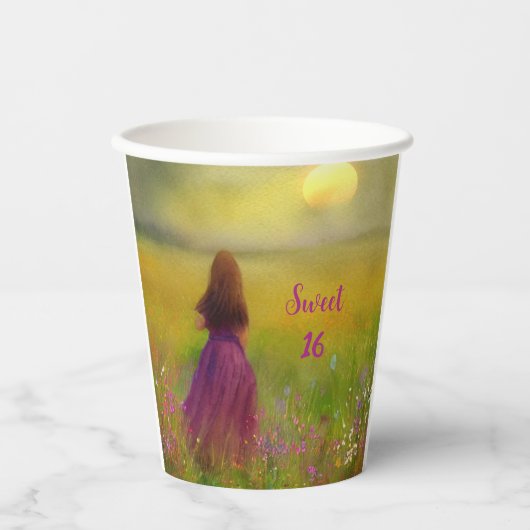 Zoete 16 verjaardag papieren bekers (Voorkant)