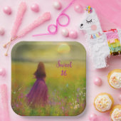 Zoete 16 verjaardag papieren bordje (Feest)