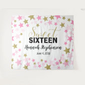 zoete 16 verjaardag Photo Booth achtergrond banner Wandkleed (Voorkant (horizontaal))