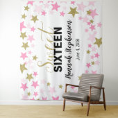 zoete 16 verjaardag Photo Booth achtergrond banner Wandkleed (In situ)