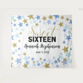 zoete 16 verjaardag Photo Booth achtergrond banner Wandkleed (Voorkant (horizontaal))