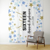 zoete 16 verjaardag Photo Booth achtergrond banner Wandkleed (In situ)