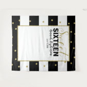 zoete 16 verjaardag Photo Booth achtergrond banner Wandkleed (Voorkant (horizontaal))