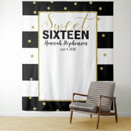zoete 16 verjaardag Photo Booth achtergrond banner Wandkleed