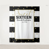 zoete 16 verjaardag Photo Booth achtergrond banner Wandkleed (Voorkant)