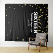 zoete 16 verjaardagsachtergrondbanner wandkleed (In Situ (horizontaal))