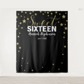 zoete 16 verjaardagsachtergrondbanner wandkleed (Voorkant)