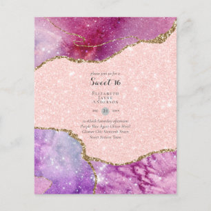 Zoete 16 Verjaardagsuitnodigingen Agate Glitter Flyer