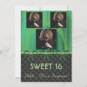 Zoete 16 Verrassende Partij Groene Zijde & Pearls  Kaart (Voorkant)