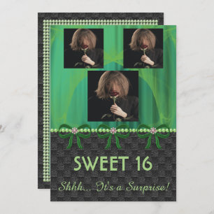 Zoete 16 Verrassende Partij Groene Zijde & Pearls  Kaart