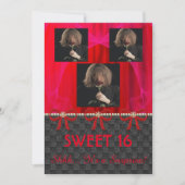 Zoete 16 Verrassende Partij Rode Zijde & Pearls &  Kaart (Voorkant)