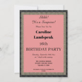 Zoete 16 Verrassende Partij Rode Zijde & Pearls &  Kaart (Achterkant)