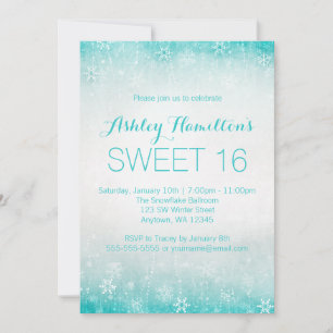 Zoete 16 Vintage Turquoise Winter Wonderland Kaart