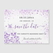 Zoete 16 violetjurk, behalve de datummagneet magnetische uitnodiging (Voorkant)