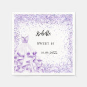 Zoete 16 violette witte jurk servet (Voorkant)
