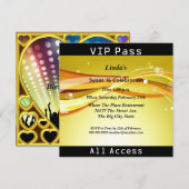 Zoete 16 VIP-kaart van Birthday Party Disco Kaart (Voorkant / Achterkant)