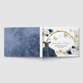 Zoete 16 vlinder donkerblauwe dress gastenboek (Volledig)