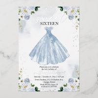 Zoete 16 Waterverf Bloemen Jurk Baby Blauw Zilver