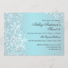Zoete 16 Winter Wonderland Glitterende Sneeuwvlokk Kaart