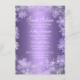 Zoete 16 Winter Wonderland Glitterende Sneeuwvlokk Kaart