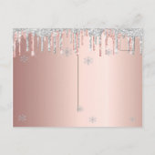 Zoete 16 winterroze roze roze roze roze uitnodigin briefkaart (Achterkant)