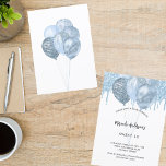 Zoete 16 witte blauwe ballonnen glitter druppels kaart<br><div class="desc">Een witte achtergrond. Versierd met lichtblauwe faux glitter druppels,  verf druppelende look en ballonnen. Personaliseer en een naam en feestdetails.</div>