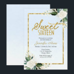Zoete 16 Witte Bloemen op Stofblauw Kaart<br><div class="desc">Fijne, witte bloemen op stoffig blauw, uitnodigingen voor een sweet sixteen verjaardagsfeest. Eenvoudig te personaliseren met uw gegevens. Neem contact met me op via chat als u vragen heeft over het ontwerp of maatwerk nodig heeft. Kijk in de collectie voor meer items. GELIEVE OP TE MERKEN: voor hulp bij bestellingen,...</div>