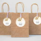 Zoete 16 witte goudballonnen naam ronde sticker