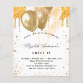 Zoete 16 witte gouden ballonnen flyer (Voorkant)