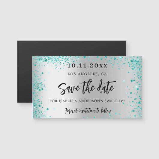 Zoete 16 zilver blauwgroen groen, met uitzondering (Voorkant / Achterkant)