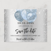 Zoete 16 zilverblauwe ballonnen, met uitzondering  aankondigingskaart (Voorkant)