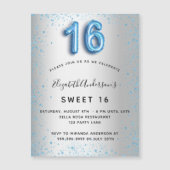 Zoete 16 zilverblauwe glitter-aantrekkingsmagneet (Voorkant)