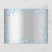 Zoete 16 zilverblauwe glitterbegroting met uitzond flyer (Achterkant)