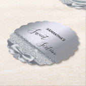 Zoete 16 zilveren boog elegante partij kartonnen onderzetters (Gekanteld)