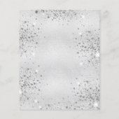 Zoete 16 zilveren glitter-begrotingsuitnodiging (Achterkant)