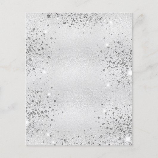 Zoete 16 zilveren glitter-begrotingsuitnodiging (Achterkant)