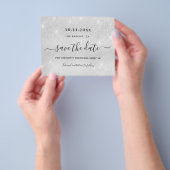 Zoete 16 zilveren glitters budget save the date flyer (Hand)