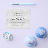 Zoete 16 zilveren glitters budget save the date flyer (Enkel)