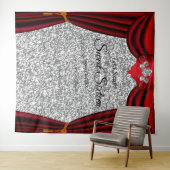 Zoete 16 Zilveren Roos Rode Gordijn Zilver Glitter Wandkleed (In Situ (horizontaal))