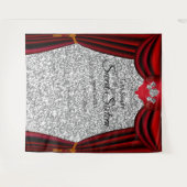 Zoete 16 Zilveren Roos Rode Gordijn Zilver Glitter Wandkleed (Voorkant (horizontaal))