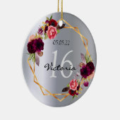 Zoete 16 zilverflorale geometrische bogundnaam keramisch ornament (Rechts)