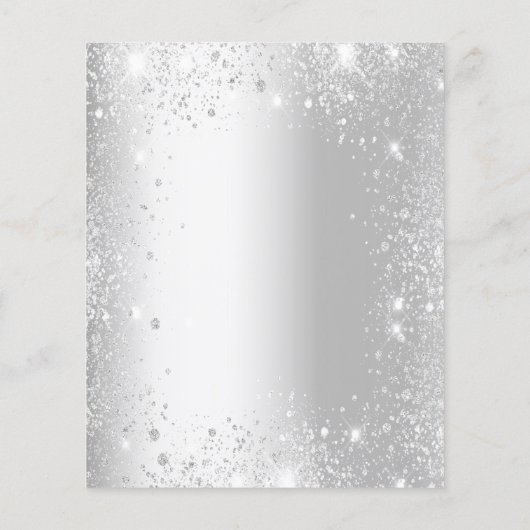 Zoete 16 zilverjurk, glitter budget uitnodiging (Achterkant)