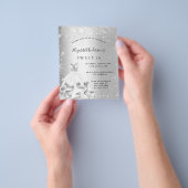 Zoete 16 zilverjurk, glitter budget uitnodiging flyer (Hand)