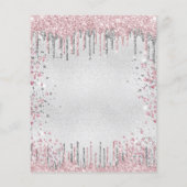 Zoete 16 zilverroze glitter budgetuitnodiging flyer (Achterkant)